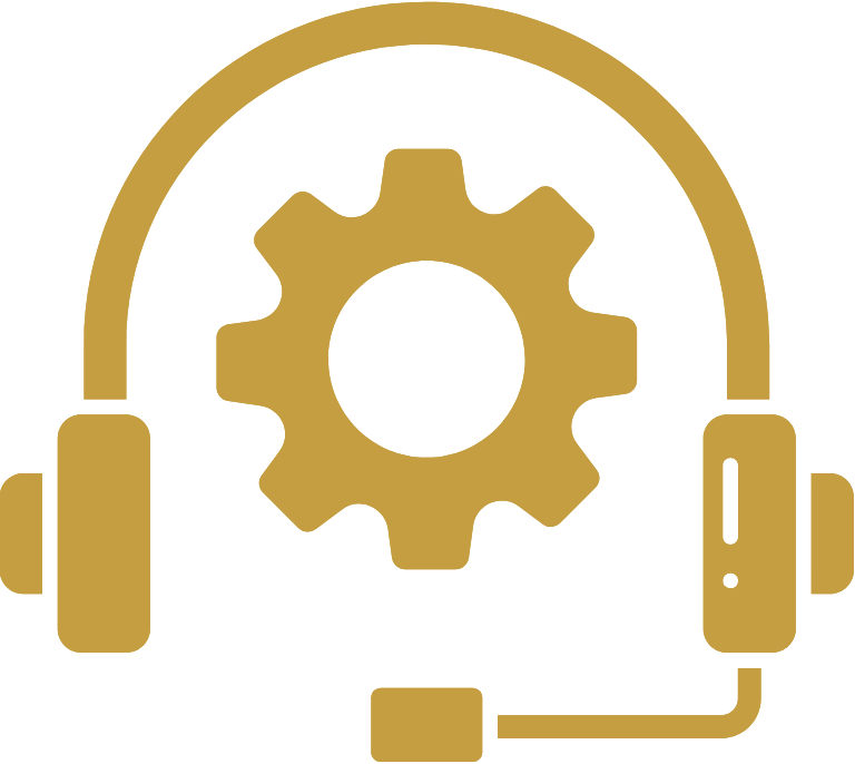 Create a large professional icon representing the service of creating emails for employees according to departments the icon should have bold thick lines no thin details in a gold color Gold 15