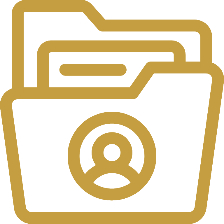 Create a large professional icon representing the service of creating emails for employees according to departments the icon should have bold thick lines no thin details in a gold color Gold 17