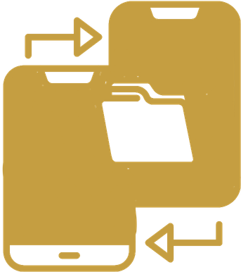 Create a large professional icon representing the service of creating emails for employees according to departments the icon should have bold thick lines no thin details in a gold color Gold 27