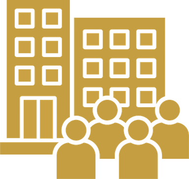 Create a large professional icon representing the service of creating emails for employees according to departments the icon should have bold thick lines no thin details in a gold color Gold 32