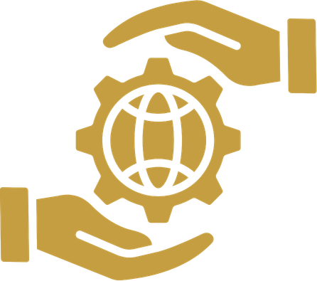 Create a large professional icon representing the service of creating emails for employees according to departments the icon should have bold thick lines no thin details in a gold color Gold 34